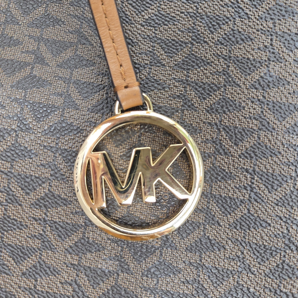 Michael Kors Brown MK Logo Tote Bag - Picture 4 of 11